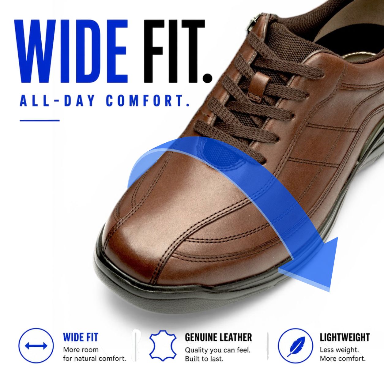 Lightweight Leather Side-Zip Shoes | DR8014