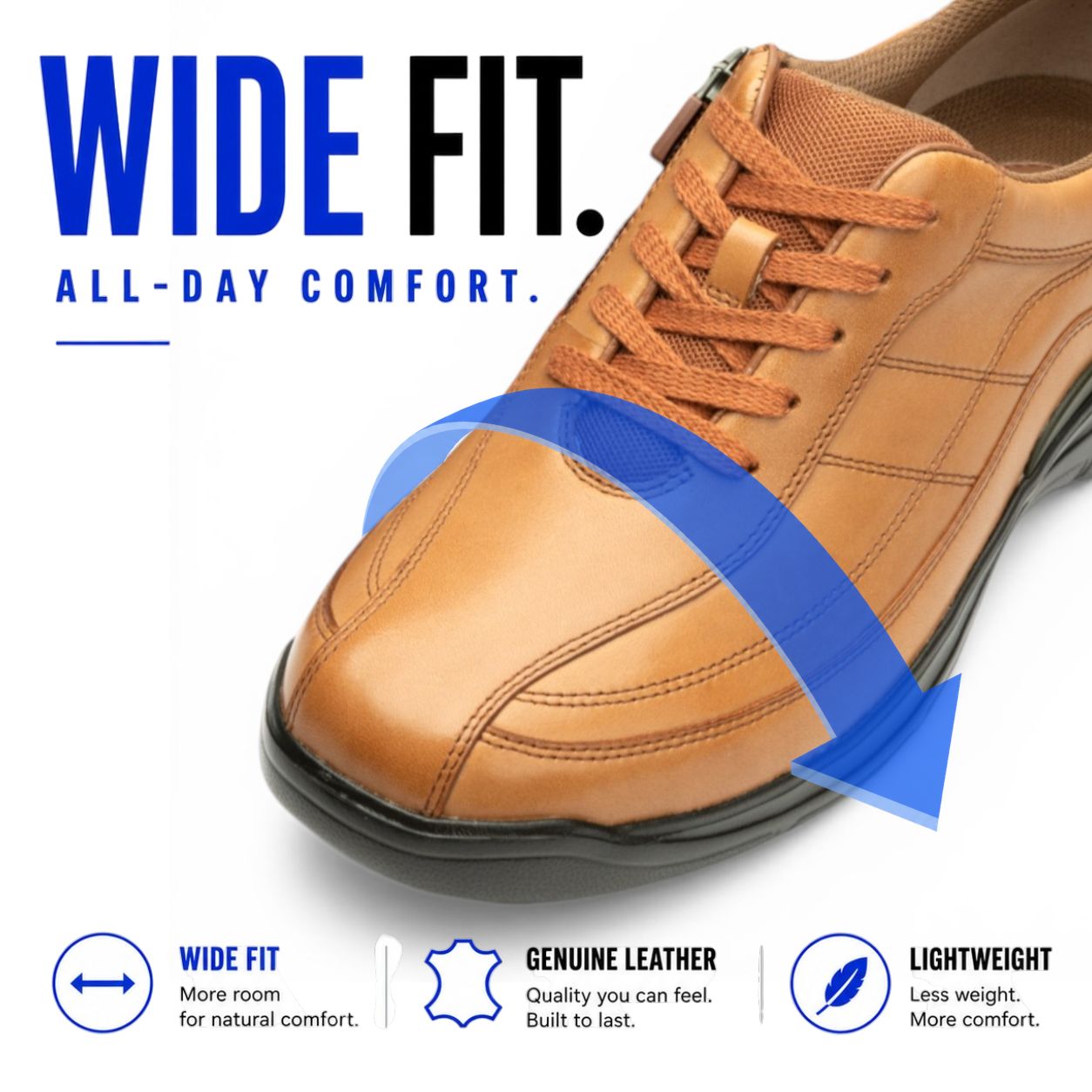 Lightweight Leather Side-Zip Shoes | DR8014