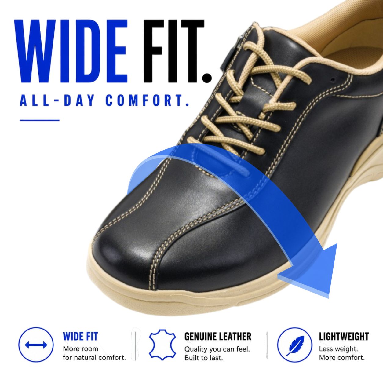 Lightweight Leather Walking Shoes | DR7007