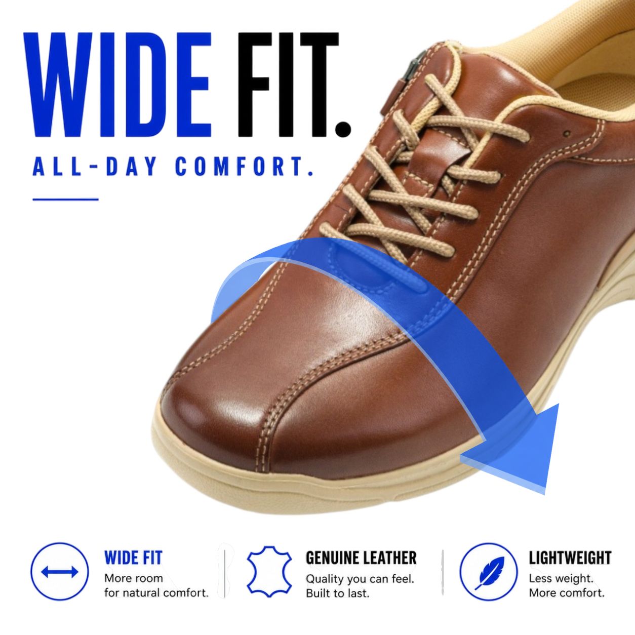 Lightweight Leather Walking Shoes | DR7007