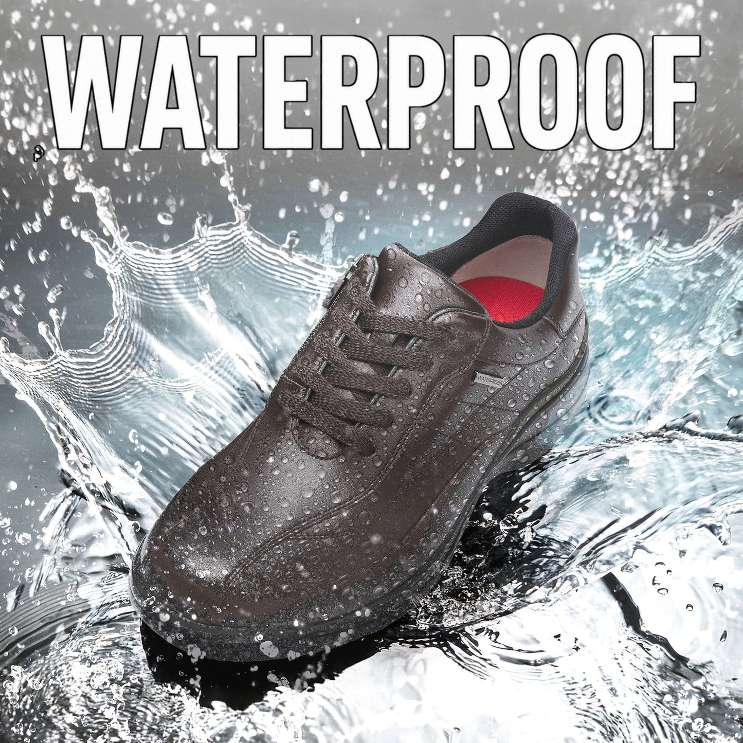 Waterproof Leather Side-Zip Shoes | DN1003