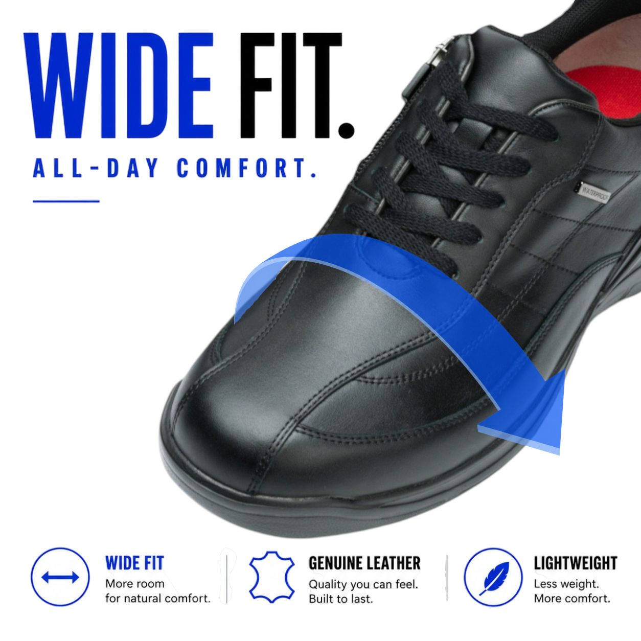 Waterproof Leather Side-Zip Shoes | DN1003