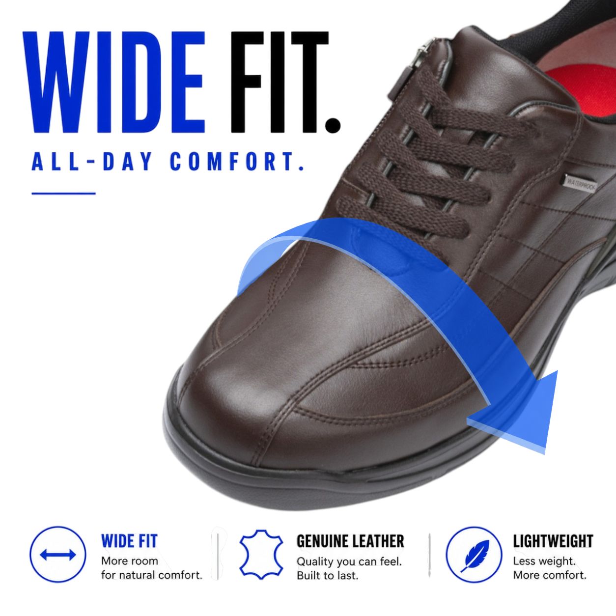 Waterproof Leather Side-Zip Shoes | DN1003