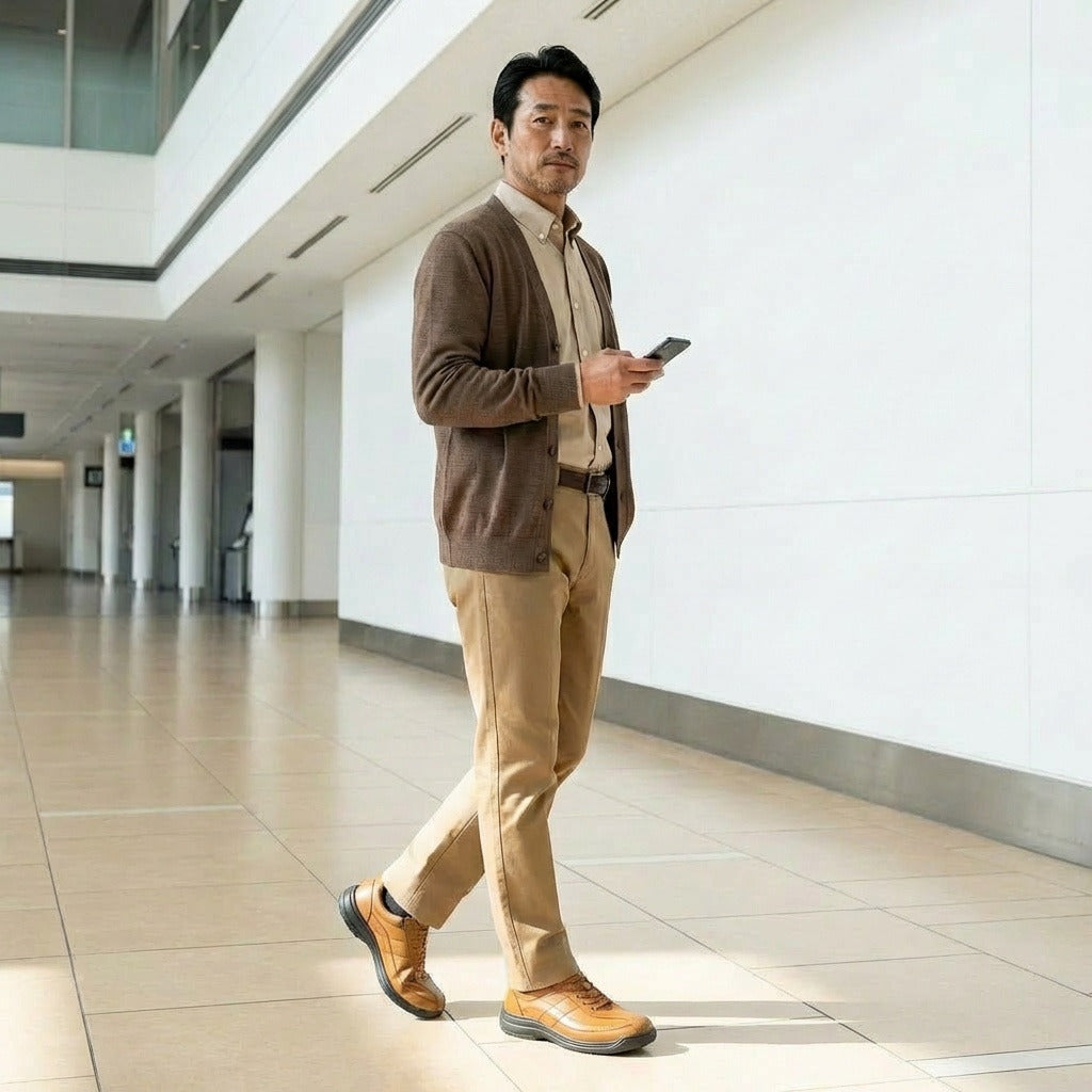 Lightweight Leather Side-Zip Shoes | DR8014