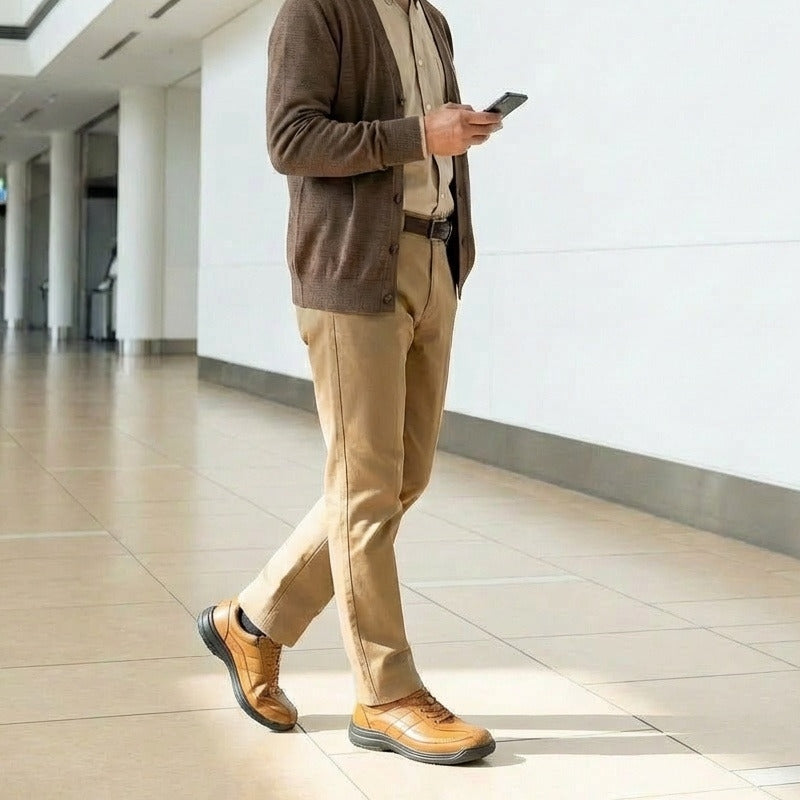 Lightweight Leather Side-Zip Shoes | DR8014